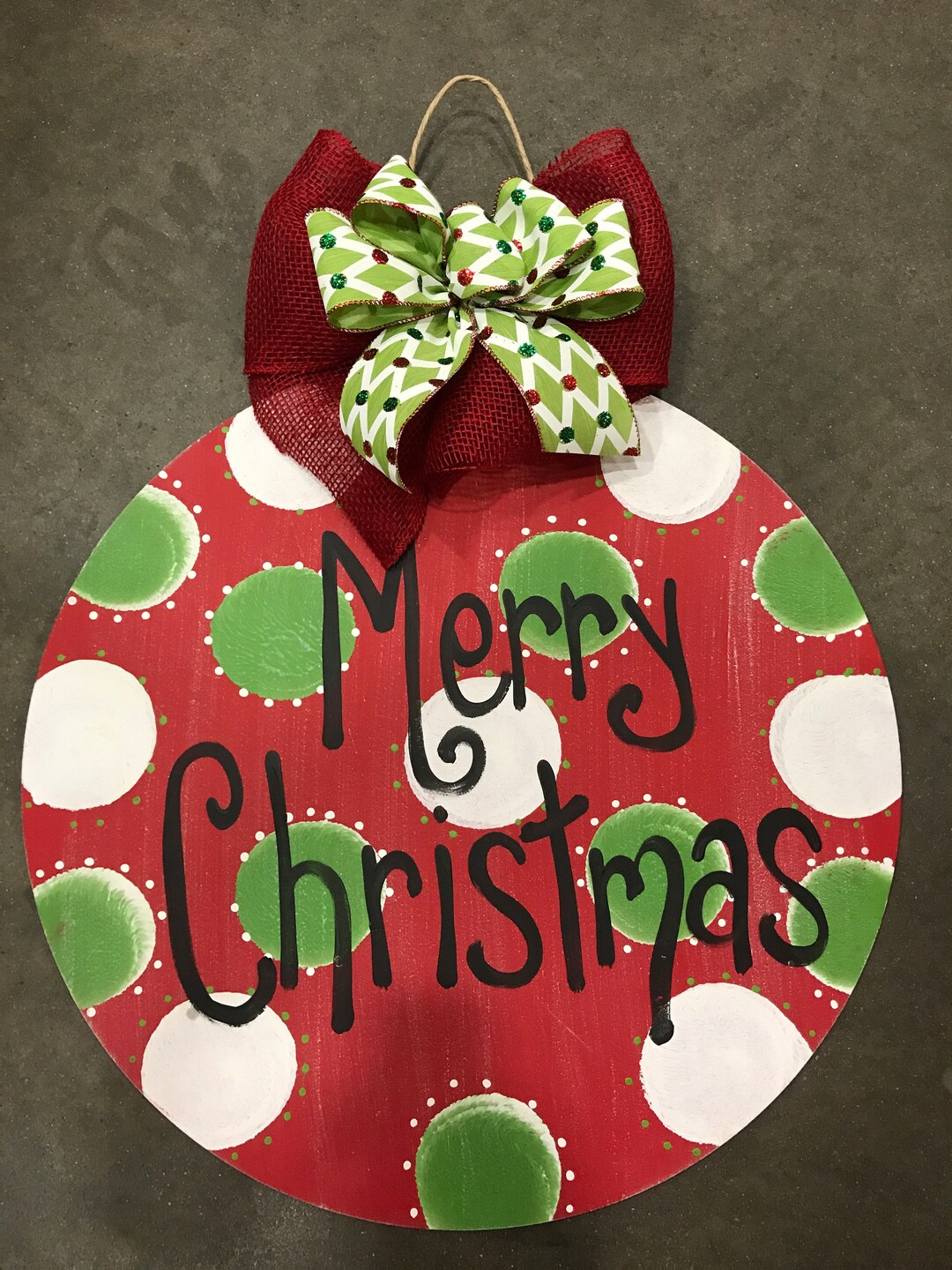 Merry Christmas Door Hanger, Front Door Decor, Holiday Wreath