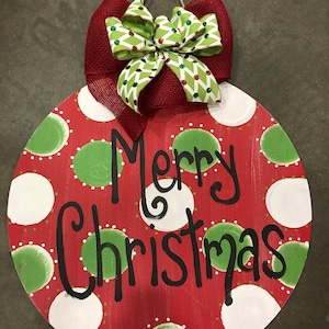 Merry Christmas Door Hanger, Front Door Decor, Holiday Wreath, Christmas Decor, Christmas Wreath, Christmas Door Decor