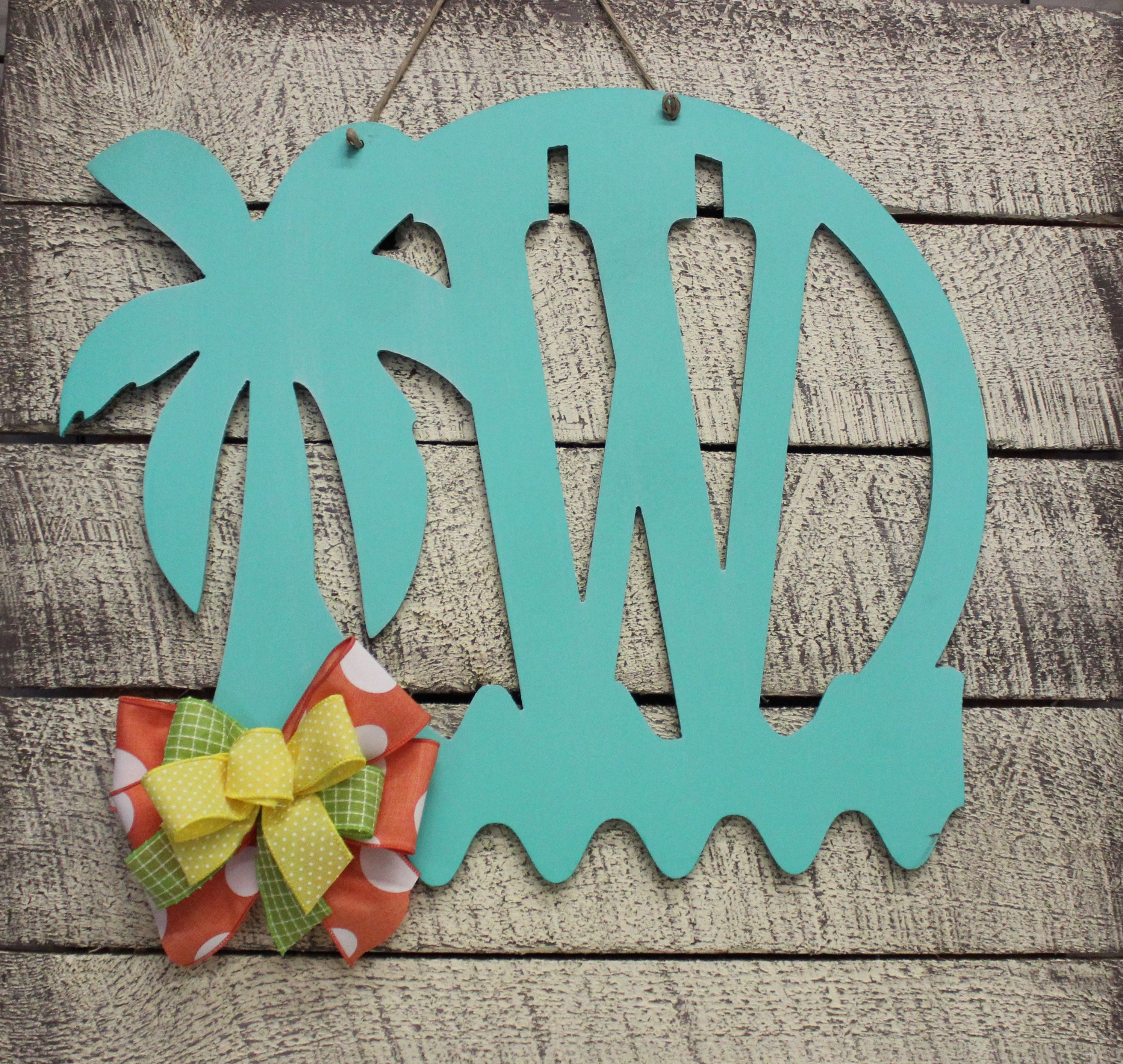Home Décor Door Hangers Initial Door Hanger Beach Door Hanger Front