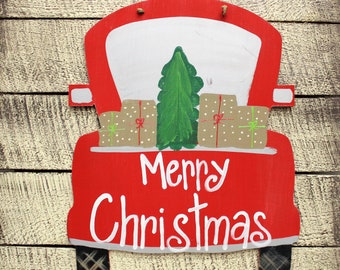 Christmas Door Hanger, Truck Christmas Door Hanger, Farmhouse Door Hanger, Christmas Wreath, Christmas decor, farmhouse decor