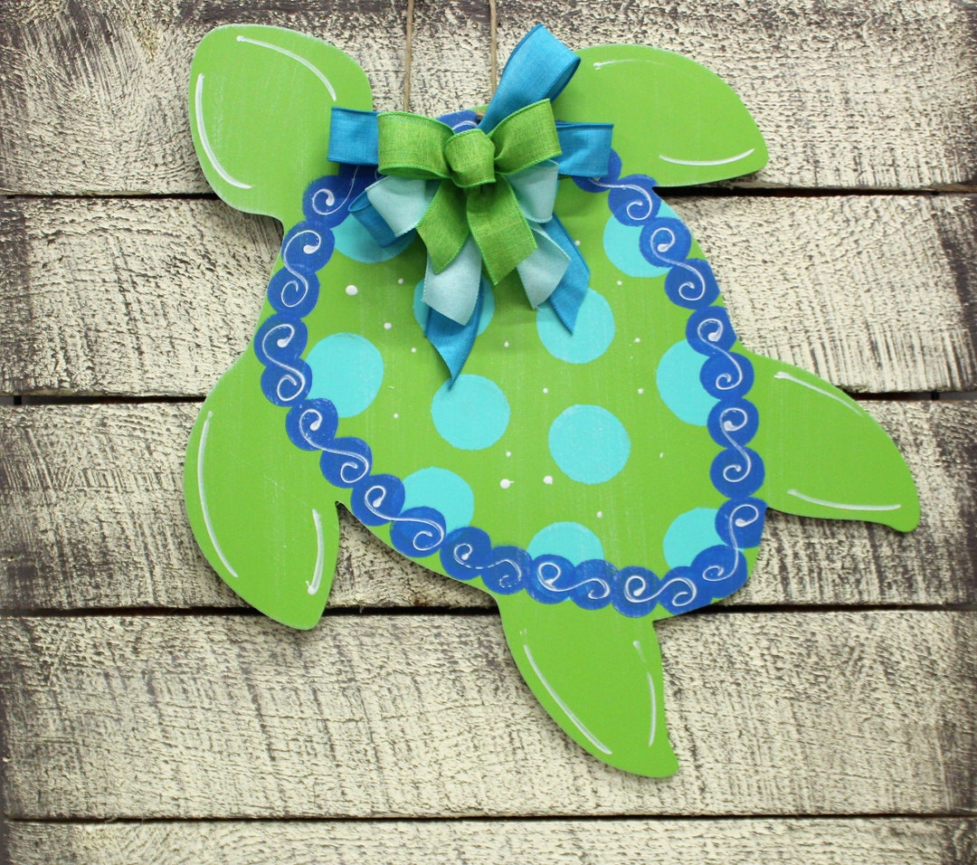 Sea Turtle Door Hanger Sea Life Decor Tropical Decor Etsy