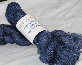 Hand Dyed 'Tonal Navy' 4 ply Sock Yarn 100 grams