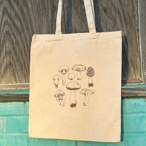 Mushrooms canvas tote bag