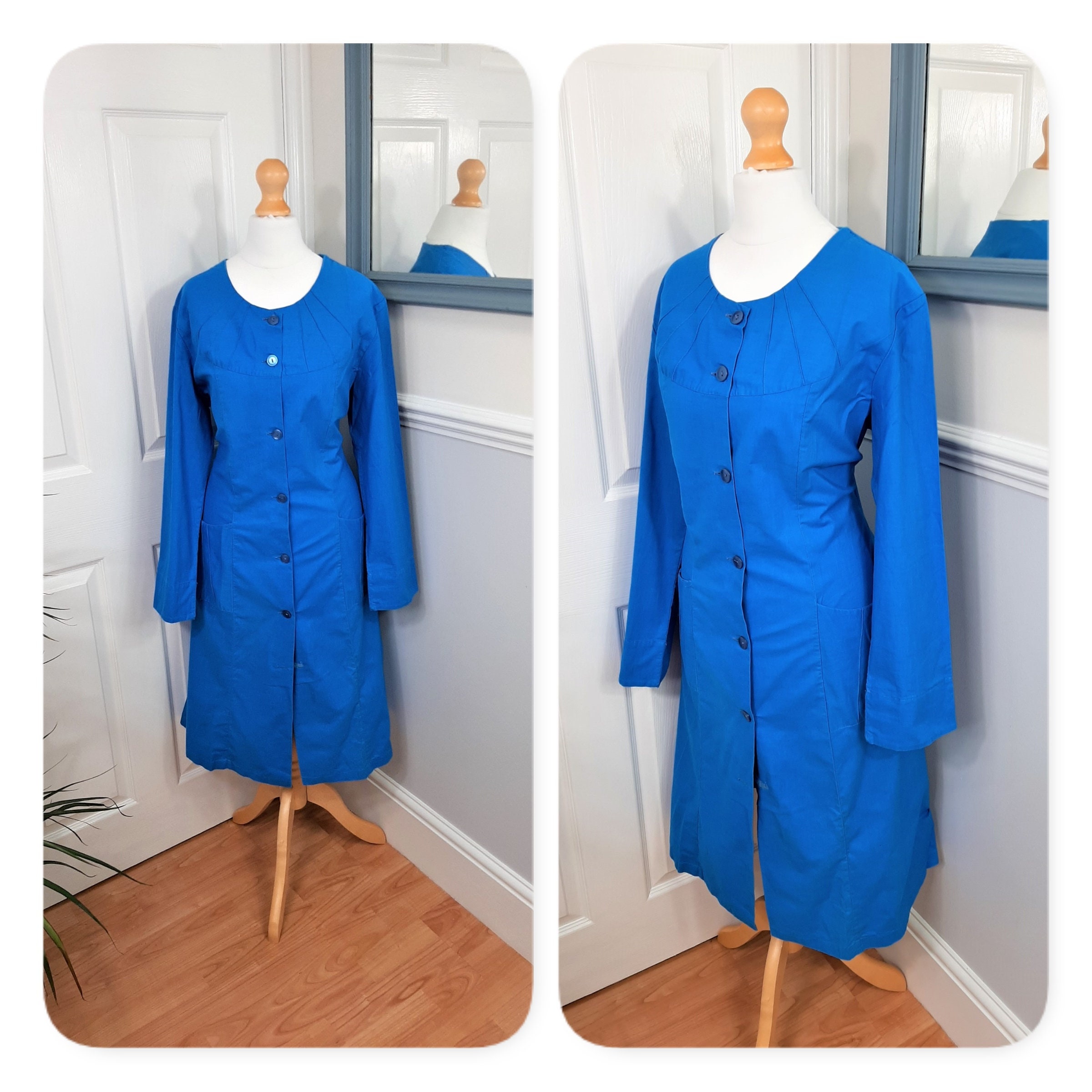 Image of Beautiful Early S Bright Blue Shift Dress Uk M. Twiggy Mod Modette Retro Chic Housewife