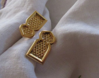 Vintage Unique Design Cufflinks in Gold Tone