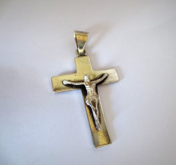 Mexican gold shop cross necklace