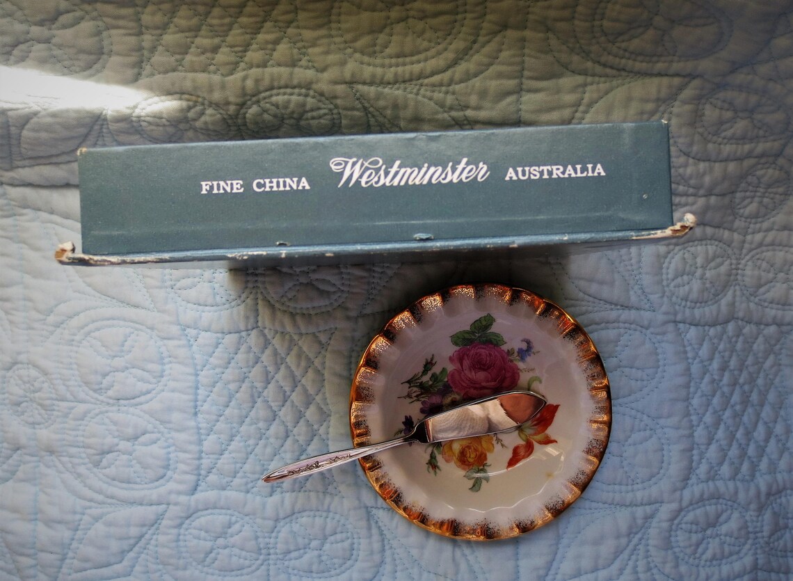 Westminster Australia Fine China Butter/jam Dish With Spreader Etsy