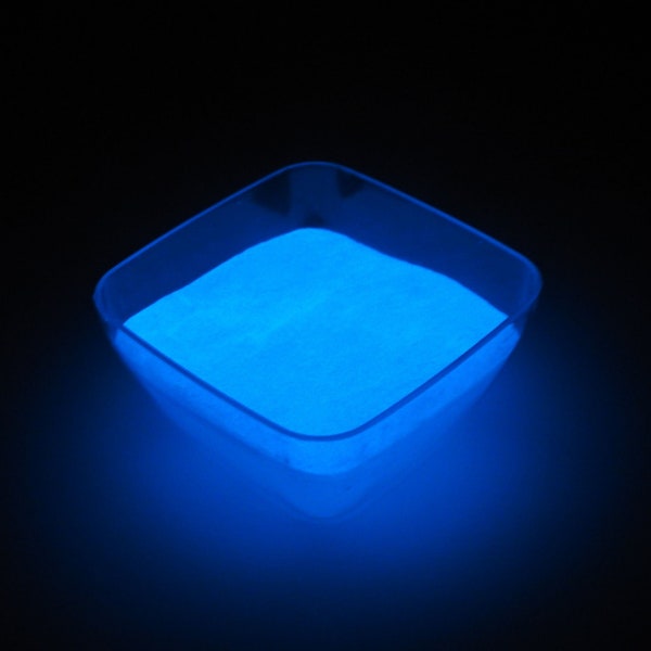 Glow in the Dark POWDER PIGMENT - Nano Metallic Glow Dye for Crafts, Soaps, Candles, Cosmetics and Epoxy - Blue Glow - 100g