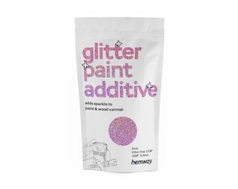 Hemway Glitter Paint Additive 100g- Emulsion Acrylic Walls Ceiling Feature Wall Bedroom Bathroom (ULTRA Fine / EXTRA Fine)- Pink Holographic