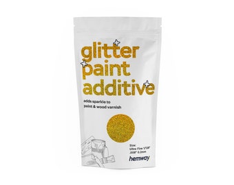 Hemway Glitter Paint Additive 100g - Emulsion Acrylic Walls Ceiling Feature Wall Bedroom Bathroom (ULTRA Fine/EXTRA Fine)- Gold Holographic