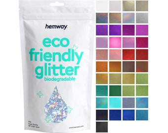 Hemway Eco Friendly Glitter 100g / 3.5oz Bio Cosmetic Safe Sparkle Vegan Biodegradable Festival Makeup Craft - 1/8" 0.125" 3mm SUPER CHUNKY