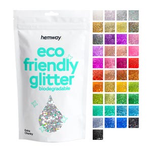 Hemway scintillant respectueux de l'environnement 100 g / 3,5 oz cosmétiques bio, sans danger, scintillement végétalien biodégradable, maquillage de festival artisanal - 1/24" 0,04" 1 mm TRÈS ÉPAIS