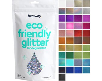 Hemway Eco Friendly Glitter 100g / 3.5oz Bio Cosmetic Safe Sparkle Vegan Biodegradable Festival Makeup Craft - 1/24" 0.04" 1mm LARGE