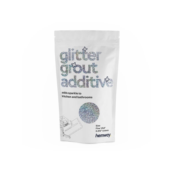 Hemway Glitter Grout Tile Additive 100g for Tiles Bathroom Wet Room Kitchen | Easy to use - Add/Mix with Epoxy Resin or Cement Based Grout