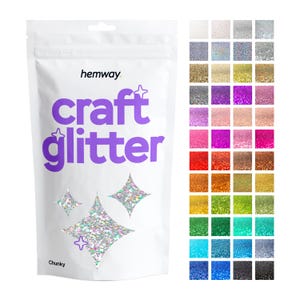 Paillettes Hemway Craft pour l'art, les décorations, les cartes, les vêtements, les ongles, la fleuristerie, le maquillage, la peau, les albums de coupures (GRANDS) - 39 COULEURS