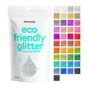 Hemway Eco Friendly Glitter 100g/3.5oz Bio Cosmetic Safe Sparkle Vegan Biodegradable Festival Makeup Craft -1/128&quot; (ULTRA Fine / EXTRA Fine)