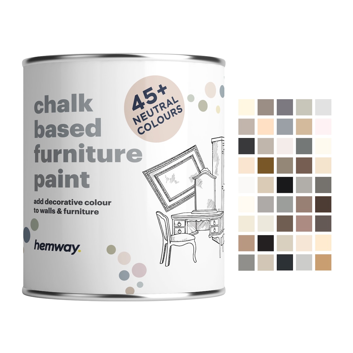 Hemway CHALK Based FUNRITURE PAINT High Pigment Matt Chalky Etsy