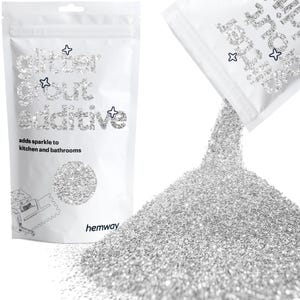 Hemway Glitter Grout Tile Additive 100g for Tiles Bathroom Wet Room Kitchen - SILVER | Add/Mix with Epoxy Resin or Cement Based Grout