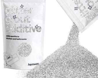 Hemway Glitter Grout Tile Additive 100g for Tiles Bathroom Wet Room Kitchen - SILVER | Add/Mix with Epoxy Resin or Cement Based Grout