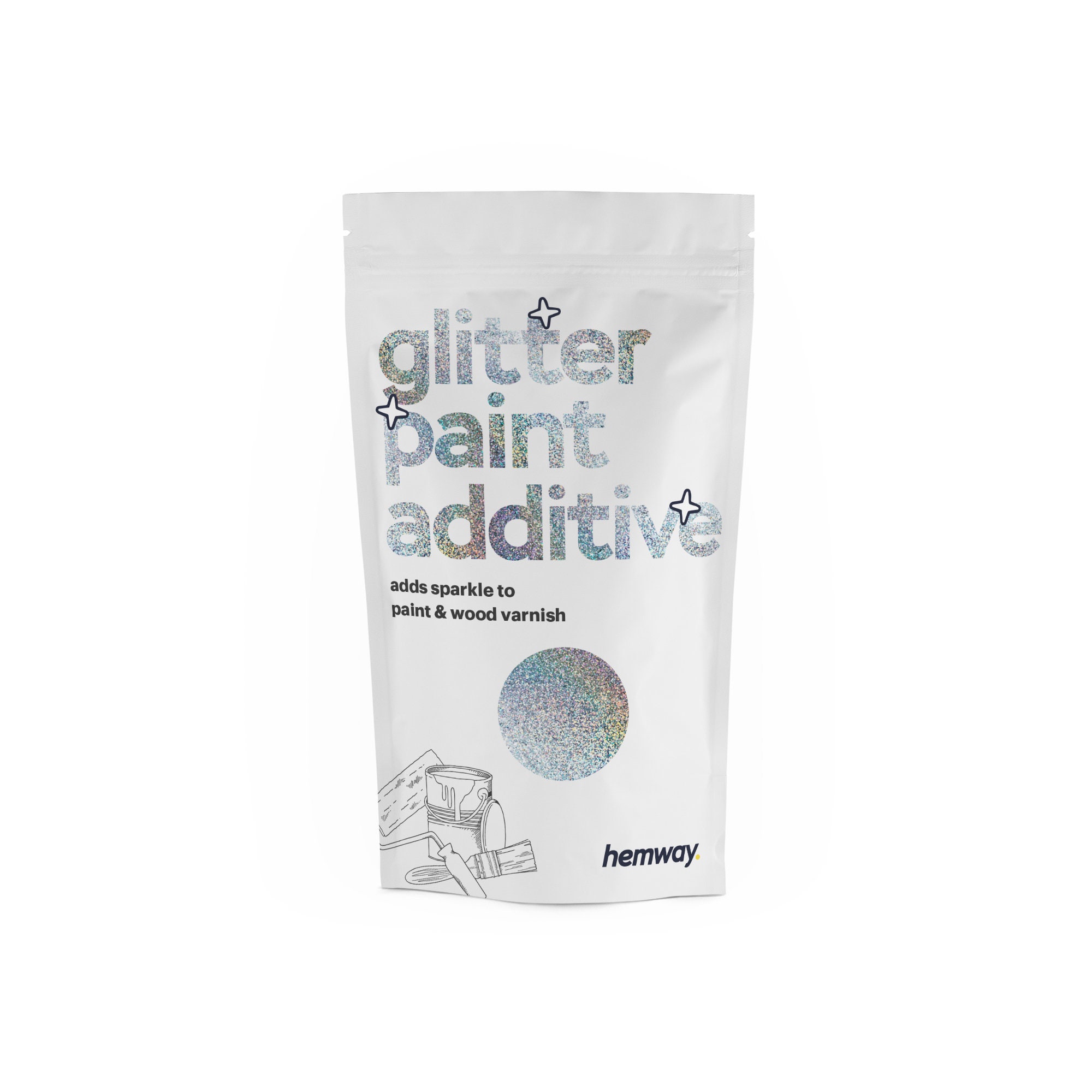 FINE SILVER GLITTER ADDITIVE FOR WALLS - ADD TO PAINT - 100g