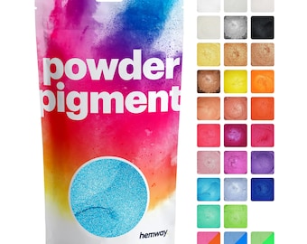 Hemway POWDER PIGMENT - Mica Nano Metallic Dye for Epoxy Resin, Soaps, Candles, Cosmetics and Crafts - 29 COLOURS - 50g / 100g