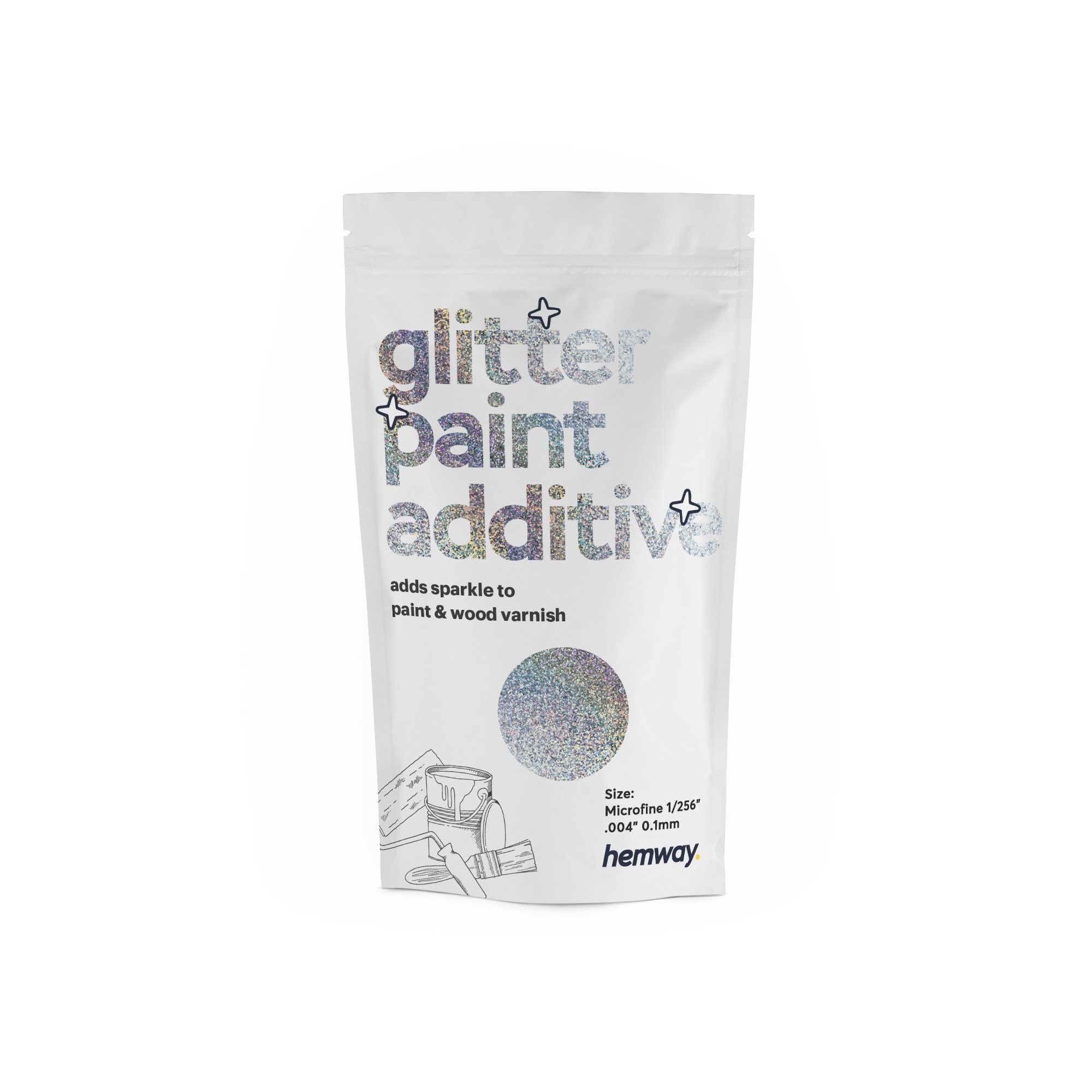 Glitter Paint Additive - Gun Metal Grey Holographic