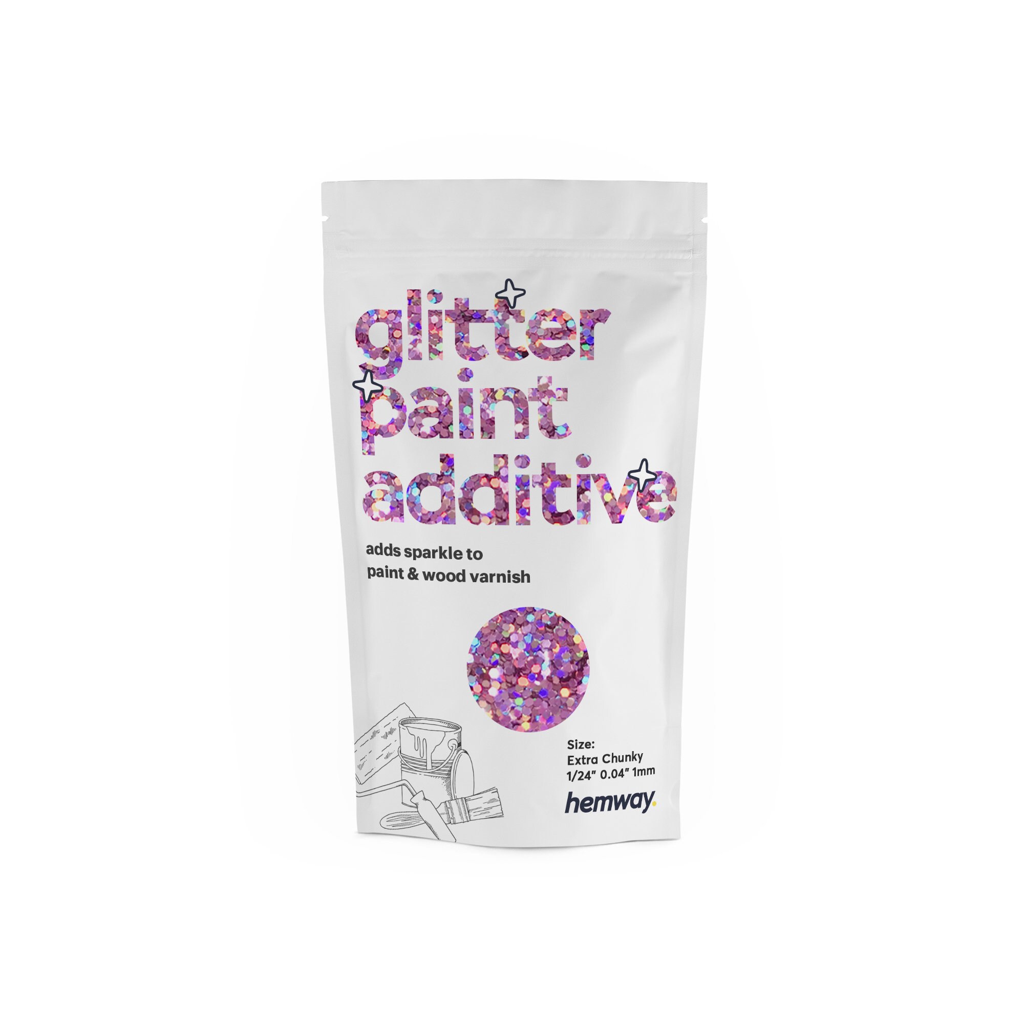 Hemway Glitter Paint Additive 100g for Emulsion Acrylic Walls Ceiling