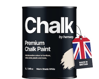 Shabby Chic Chalk Based Furniture Paint Hemway Premium CHALK PAINT and Furniture Paint - Warm Shade White - 1 Litre (Quart)