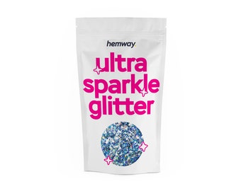 Chunky Body Face Glitter Festival Glitter Silver Blue Ice Holographic Mix - 100g Hemway