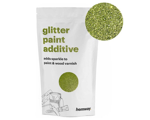 Hemway Glitter Paint Crystals Additive 100g For Emulsion Acrylic Walls Ceiling Feature Wall Bedroom Bathroom Lime Green