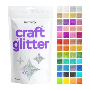 Paillettes Hemway Craft pour l'art, les cartes, les vêtements, les ongles, le maquillage, la peau, les albums (ULTRA Fin / EXTRA Fin) - 42 COULEURS - 100 g