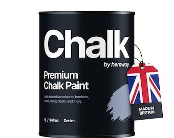 Shabby Chic Chalk Based Furniture Paint Hemway Premium CHALK PAINT and Furniture Paint - Denim Blue - 1 Litre (Quart)