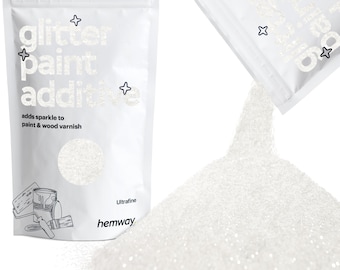 Hemway Glitter Paint Additive 100g - Emulsion Acrylic Walls Ceiling Feature Wall Bedroom Bathroom (ULTRA Fine/EXTRA Fine) - White Iridescent