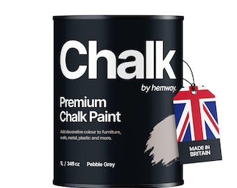 Shabby Chic Chalk Based Furniture Paint Hemway Premium CHALK PAINT and Furniture Paint - Pebble Grey - 1 Litre (Quart)