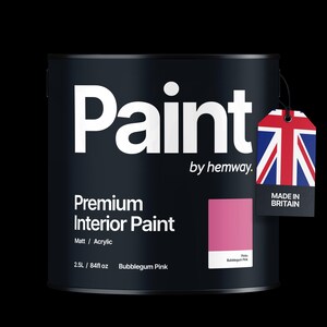 Hemway Bubblegum Pink Interior Matt Acrylic Paint 2.5L Tin Durable ...