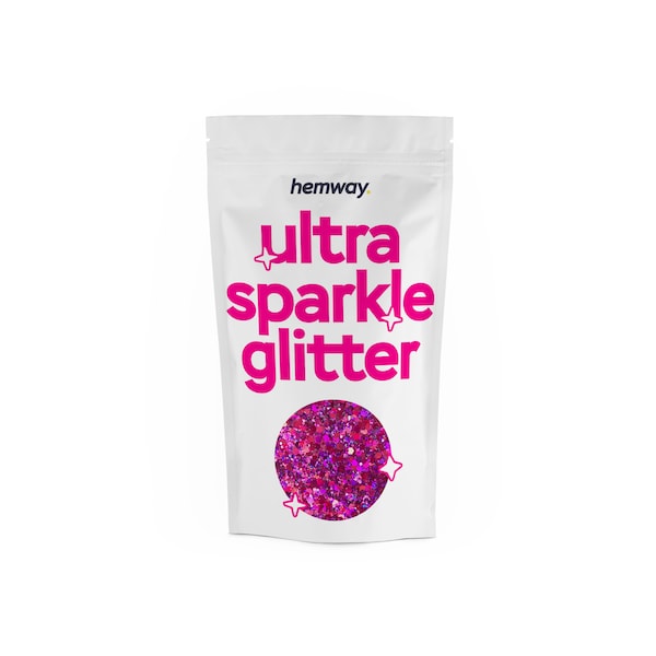 Chunky Body Face Glitter Festival Glitter Fuchsia Pink Black Holographic Mix - 10g, 50g, 100g Hemway