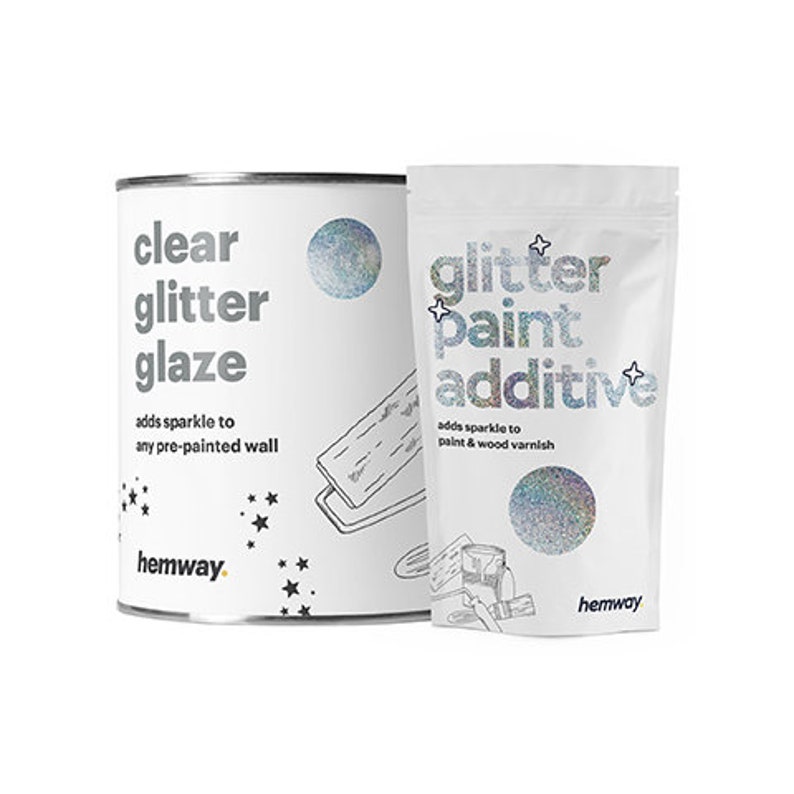 Hemway 1L Clear Glitter Paint Glaze silver Holo for Etsy