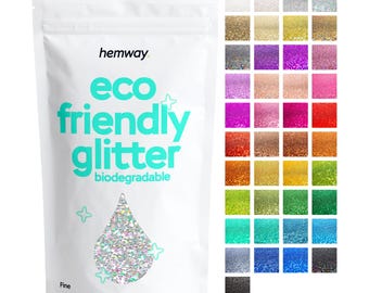 Hemway Eco Friendly Glitter 100g / 3.5oz Bio Cosmetic Safe Sparkle Vegan Biodegradable Festival Makeup Craft - 1/64" 0.015" 0.4mm FINE