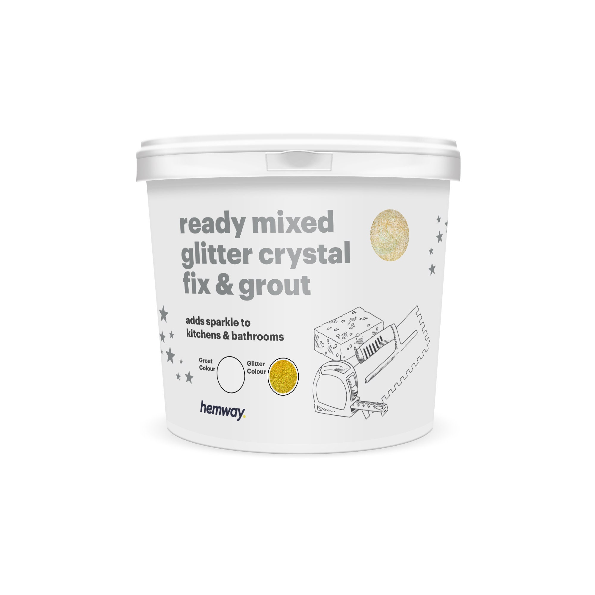 Badezimmer Haus & Garten Hemway Glitter Grout Ready Mixed 4.5KG Grey Grout Champagne Gold