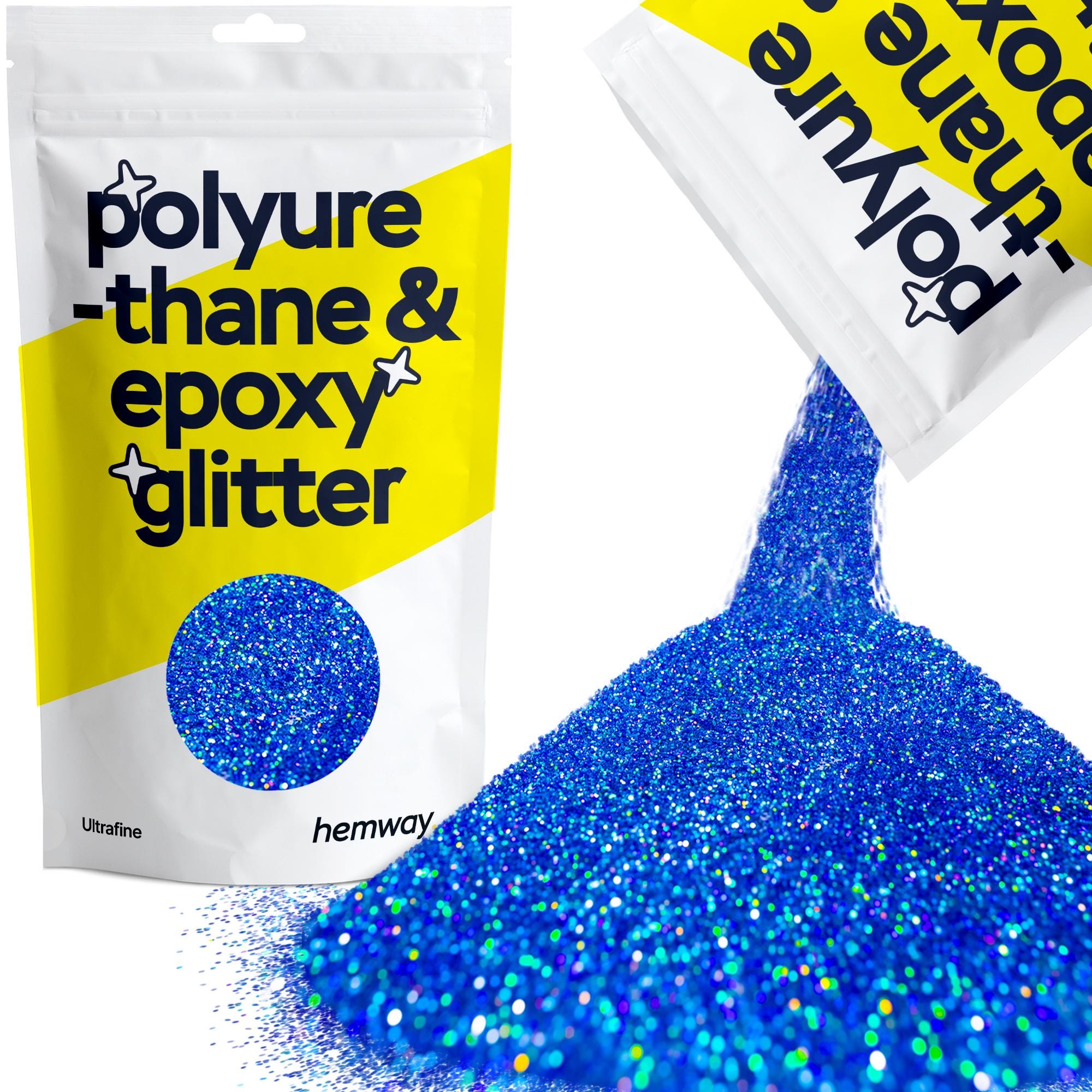 Hemway Holografischer Glitzer 'Turquoise Blue' – Super Chunky, 115 G, Für Epoxy, Nageldesign, Deko & Basteln, Vegan