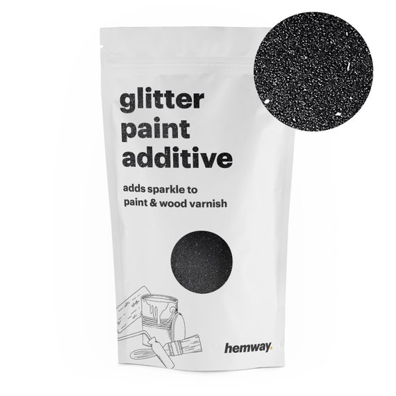 Hemway Glitter Paint Crystals Additive 100g For Emulsion Acrylic Walls Ceiling Feature Wall Bedroom Bathroom Black