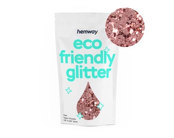 Hemway Eco Friendly Biodegradable Glitter 100g / 3.5oz Bio Cosmetic Safe Vegan Festival Makeup Craft (SUPER CHUNKY) - Rose Gold