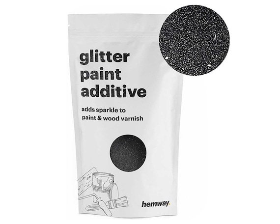 Hemway Glitter Paint Crystals Additive 100g For Emulsion Acrylic Walls Ceiling Feature Wall Bedroom Bathroom Black