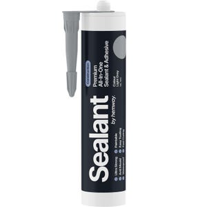 Construction All-In-One Hybrid Polymer Light Grey Sealant & Adhesive Waterproof Paintable Anti-Mould Easy Concrete Stone Metal Wood