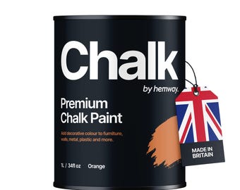 Shabby Chic Chalk Based Furniture Paint Hemway Premium CHALK PAINT and Furniture Paint - Orange - 1 Litre (Quart)