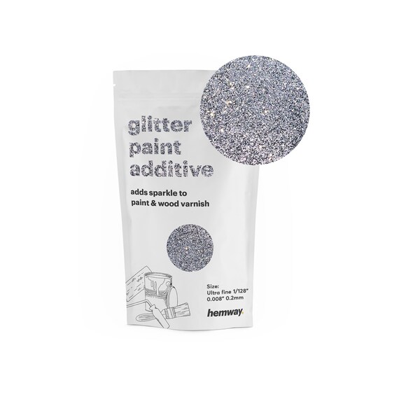 Hemway Glitter Paint Additive 100g For Emulsion Acrylic Walls Ceiling Feature Wall Bedroom Bathroom Ultrafine Silver