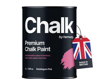Shabby Chic Chalk Based Furniture Paint Hemway Premium CHALK PAINT and Furniture Paint - Bubblegum Pink - 1 Litre (Quart)