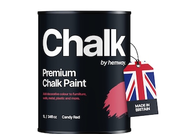 Shabby Chic Chalk Based Furniture Paint Hemway Premium CHALK PAINT and Furniture Paint - Candy Red - 1 Litre (Quart)