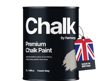 Shabby Chic Chalk Based Furniture Paint Hemway Premium CHALK PAINT and Furniture Paint - French Grey - 1 Litre (Quart)