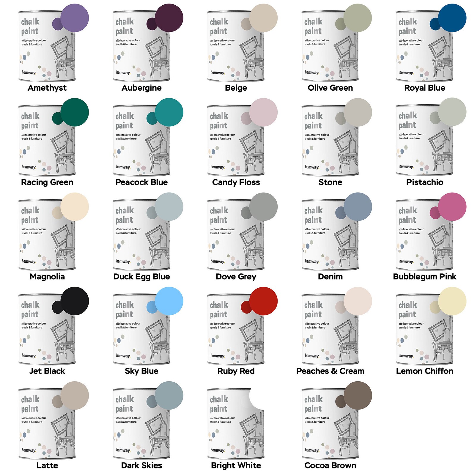 Shabby Chic Chalk Based Furniture Paint Hemway PREMIUM CHALK Etsy UK